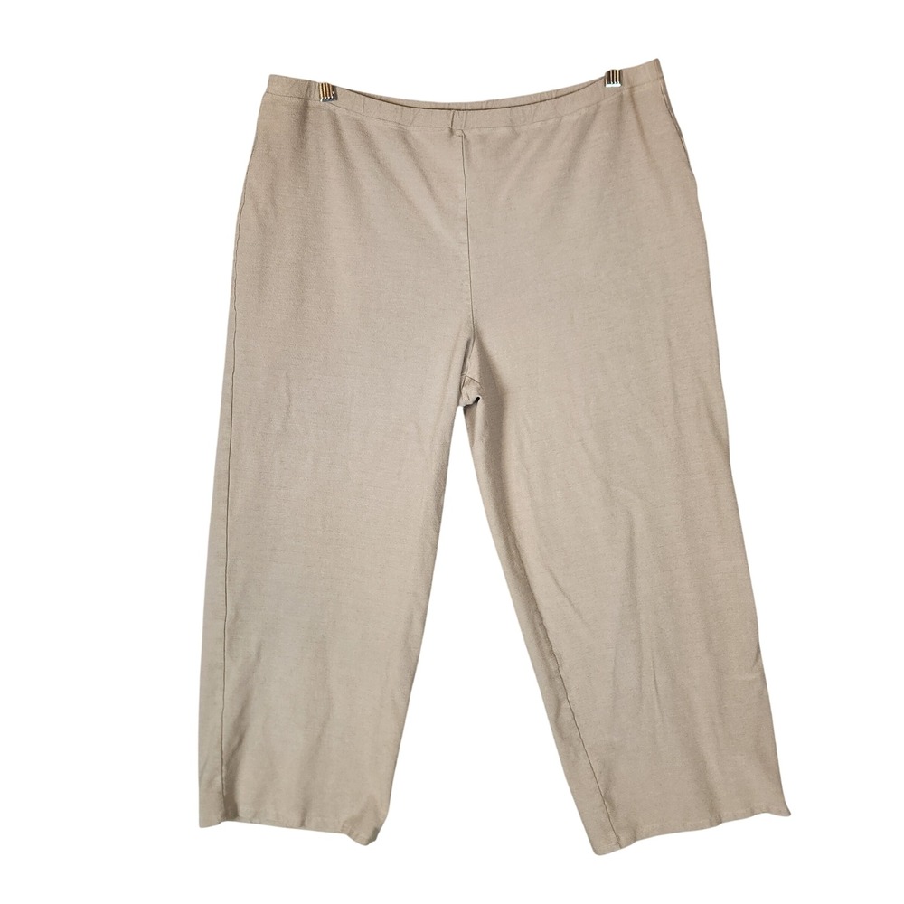 Eileen Fisher Pants Women's XL Beige Washable Crepe Cropped Stretch Pull-on